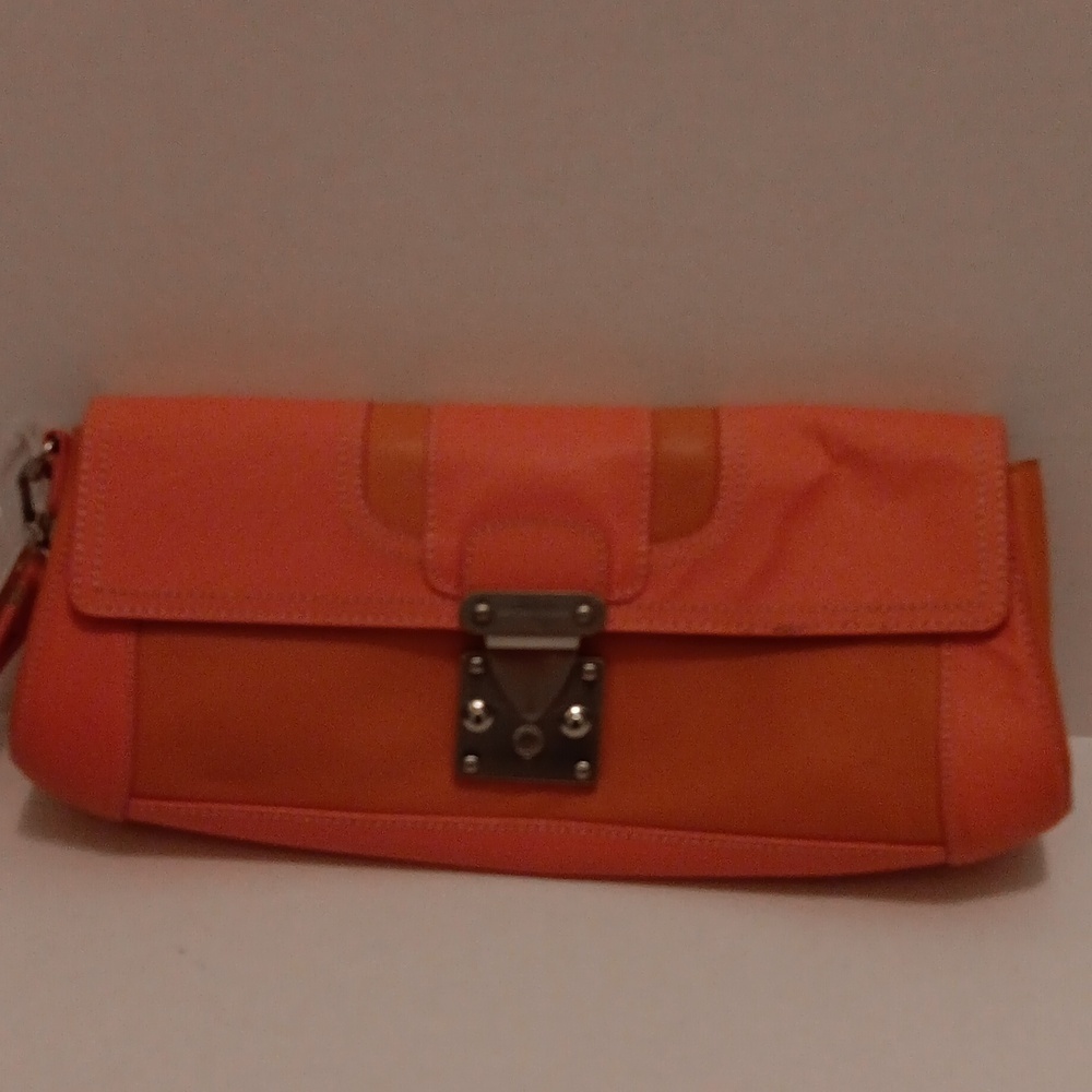 ANTONIO MELANI TANGERINE WRISTLET CLUTCH